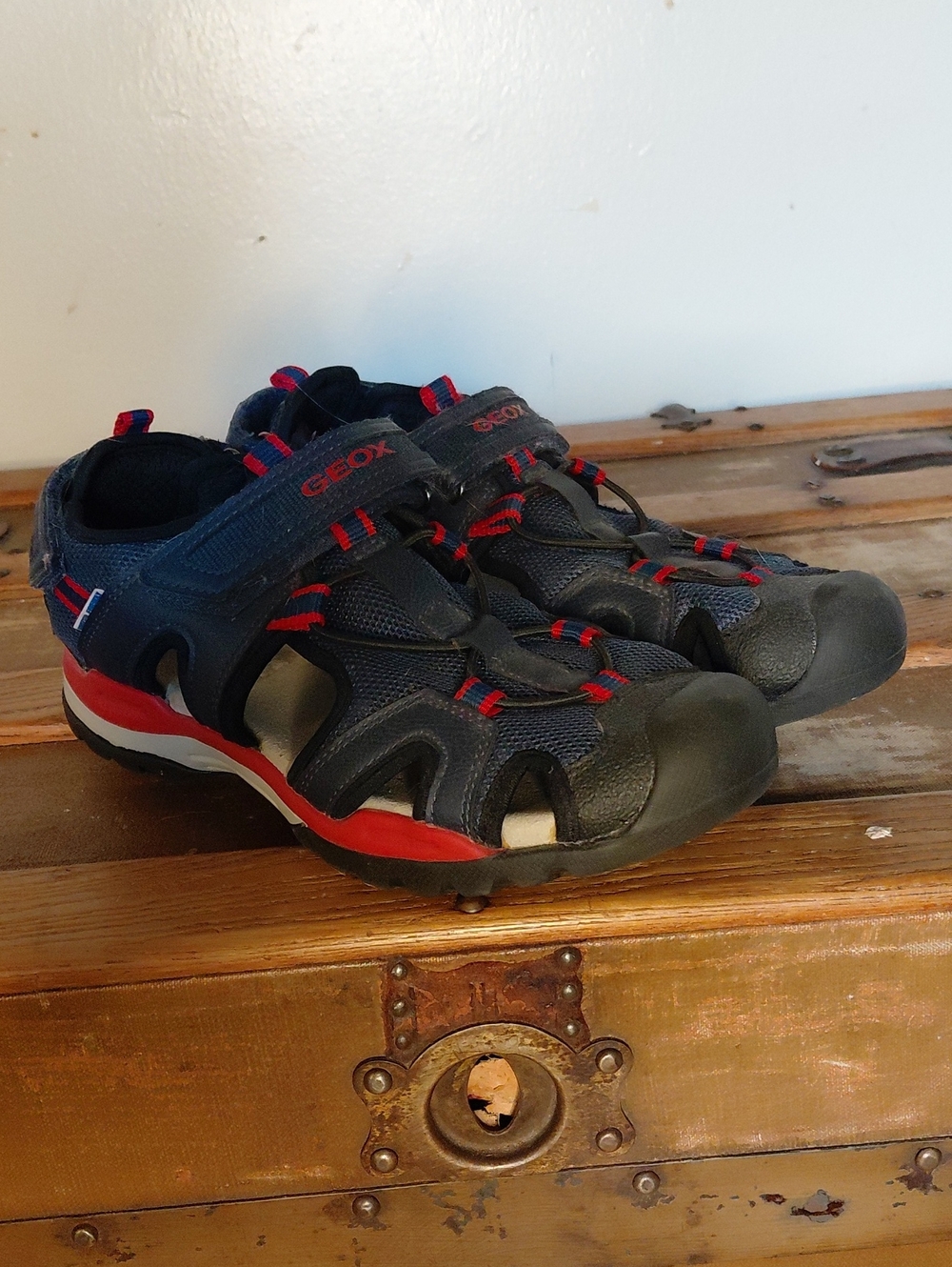 Geox Boys Navy and Red Outdoor Sport Sandals